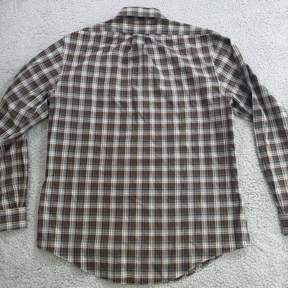 Brooks Brothers Shirt Mens L Brown Plaid Long Sleeve Button Down Casual Cotton - Picture 7 of 8